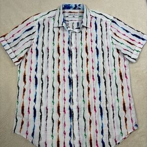 Robert Graham WILLETTS Seersucker $198 Small Classic Fit Short Sleeve NWOT XL